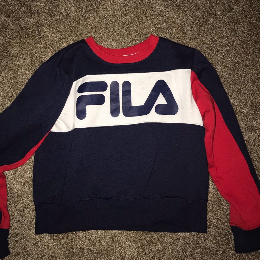 Fila cropped crew neck sweatshirt